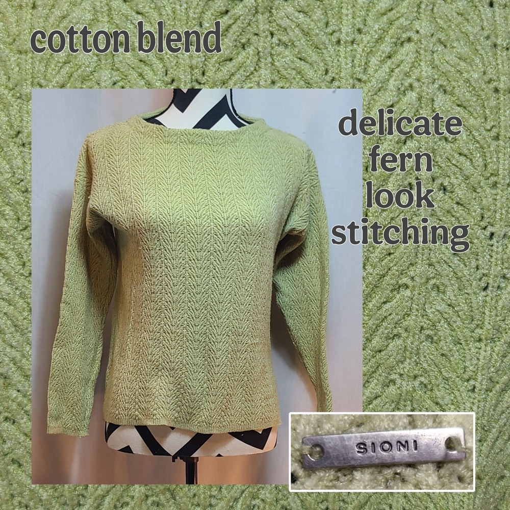 Sioni Light Green Crew Neck Sweater (S/M)